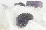 Purple, Stepped-Octahedral Fluorite on Quartz - Lupita Mine #210638-2